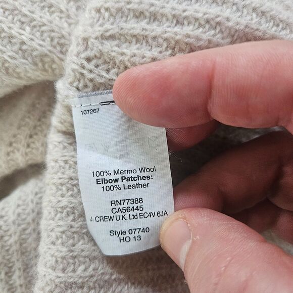 MADEWELL Women's 100% Merino Wool Sweater Medium Leather Elbow Patches Fisherman - Picture 6 of 7